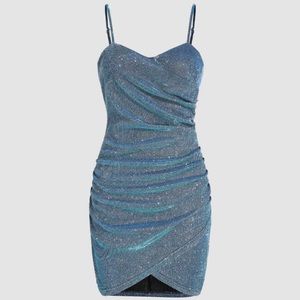 Sweetheart neckline glitter body con dress